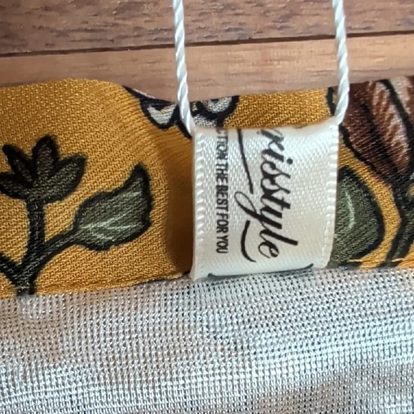 Long Sleeve Floral Midi Dress - Mustard Yellow - Picture 4 of 8